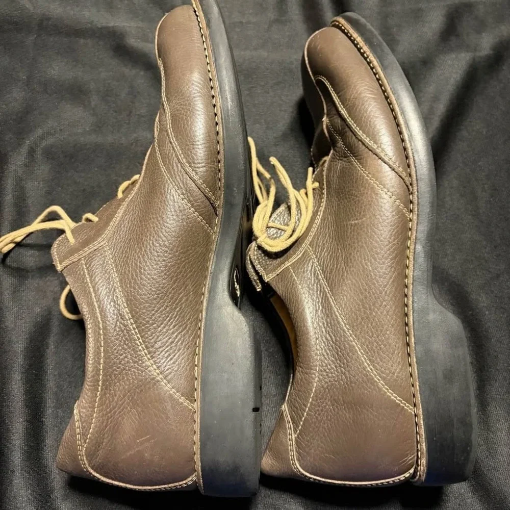 Sandro Moscoloni Brown Pebbled Leather Oxford Shoes Men's 9M Made Brazil